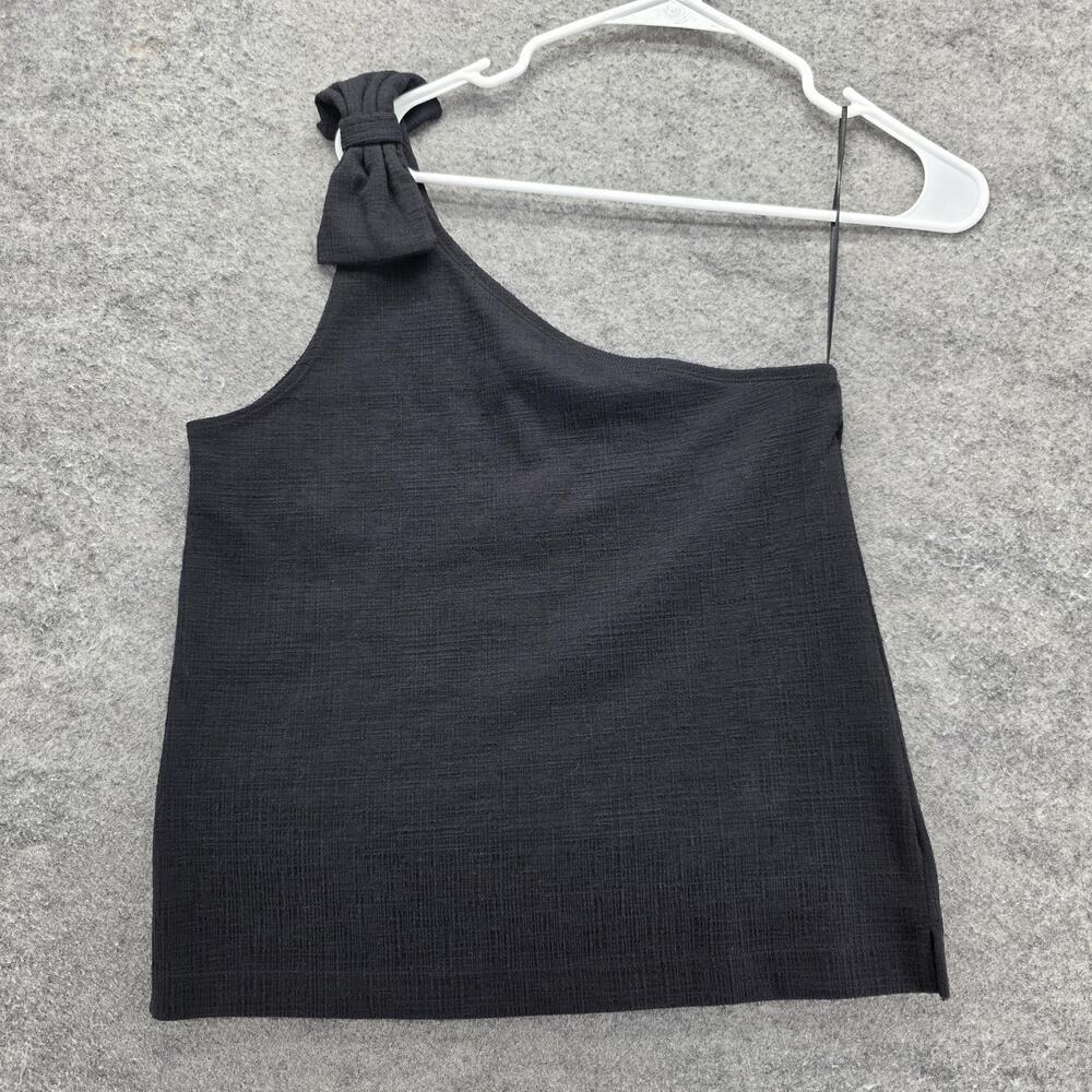 J Crew Shirt Womens Small Black One Shoulder Knot Strap Tank Top J2809